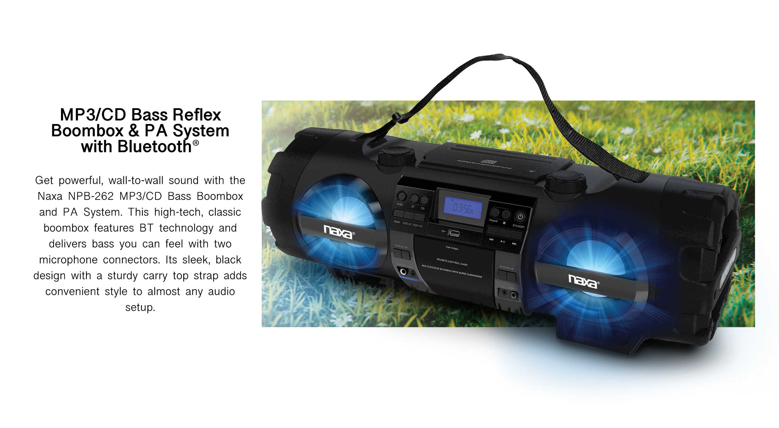 MP3 CD Bass Reflex Boomboxes