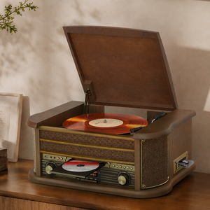 Vintage Cassette Player with CD and Vinyl Playback for Classic Music Collections