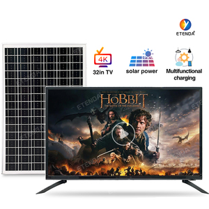 Solar TV Kit with 32-Inch Screen 18V 50W Solar Panel and Multi-Light LED Set